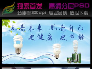 點亮未來，守護家園——LED節(jié)能燈海報廣告設計